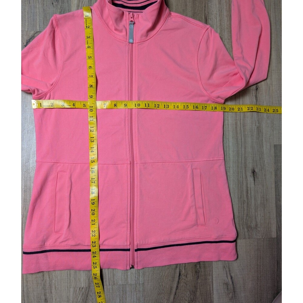 T By Talbots Size M Everyday Jacket Pink Pockets Stretch Full Zip Activewear - Picture 9 of 9